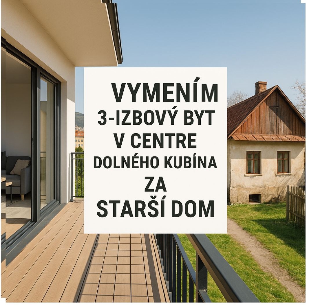 Vymením 3-izbový byt za dom
