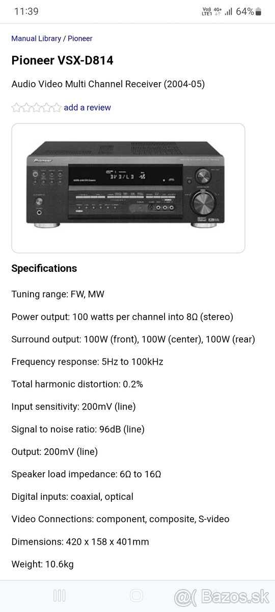 Pioneer VSX-D814