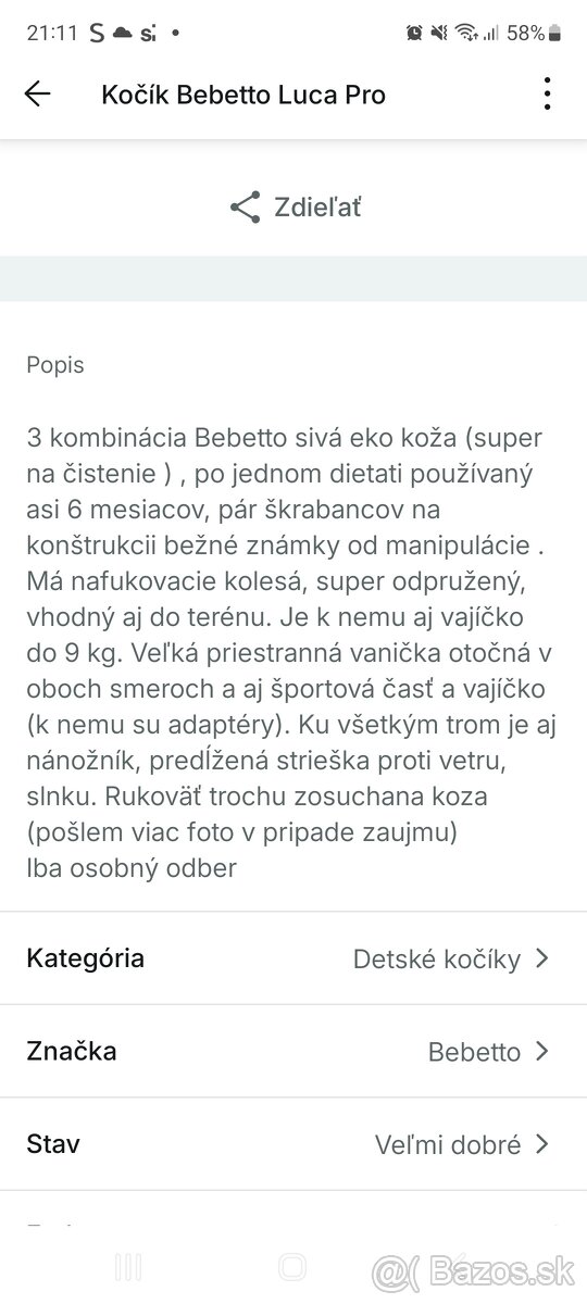 Kočík Bebetto Luca Pro