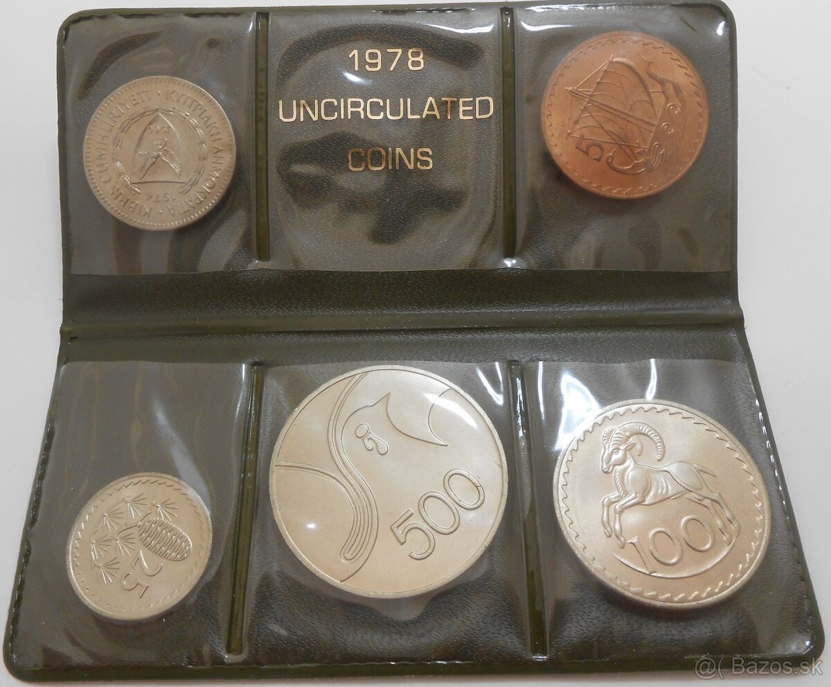 Sada obehových mincí Cyprus 1978