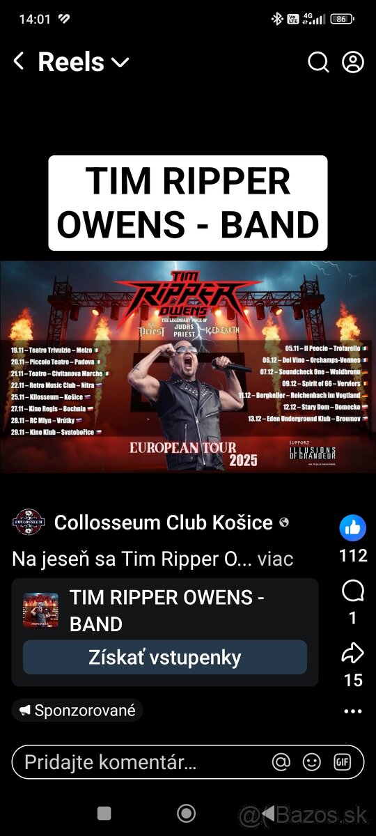Tim Ripper Owens Band, 22.11.2025,Nitra