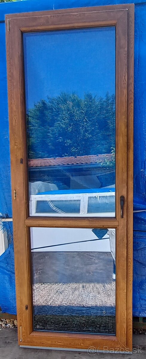 Predám balkonove dvere 97x235 3sklo , 87 x 236 zlaty dub