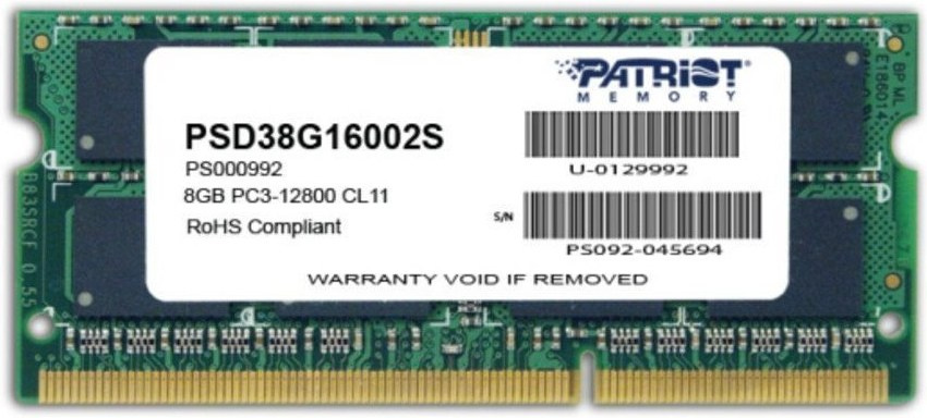 SODIMM DDR3 8GB PATRIOT 1600MHz CL11 1,35V