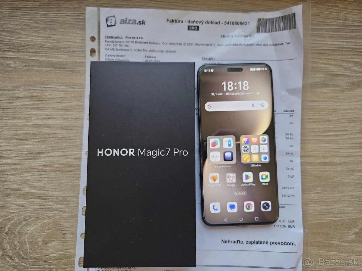 HONOR Magic7 Pro 12GB/512GB Black,top, zaruka Alza,kryt,sklo