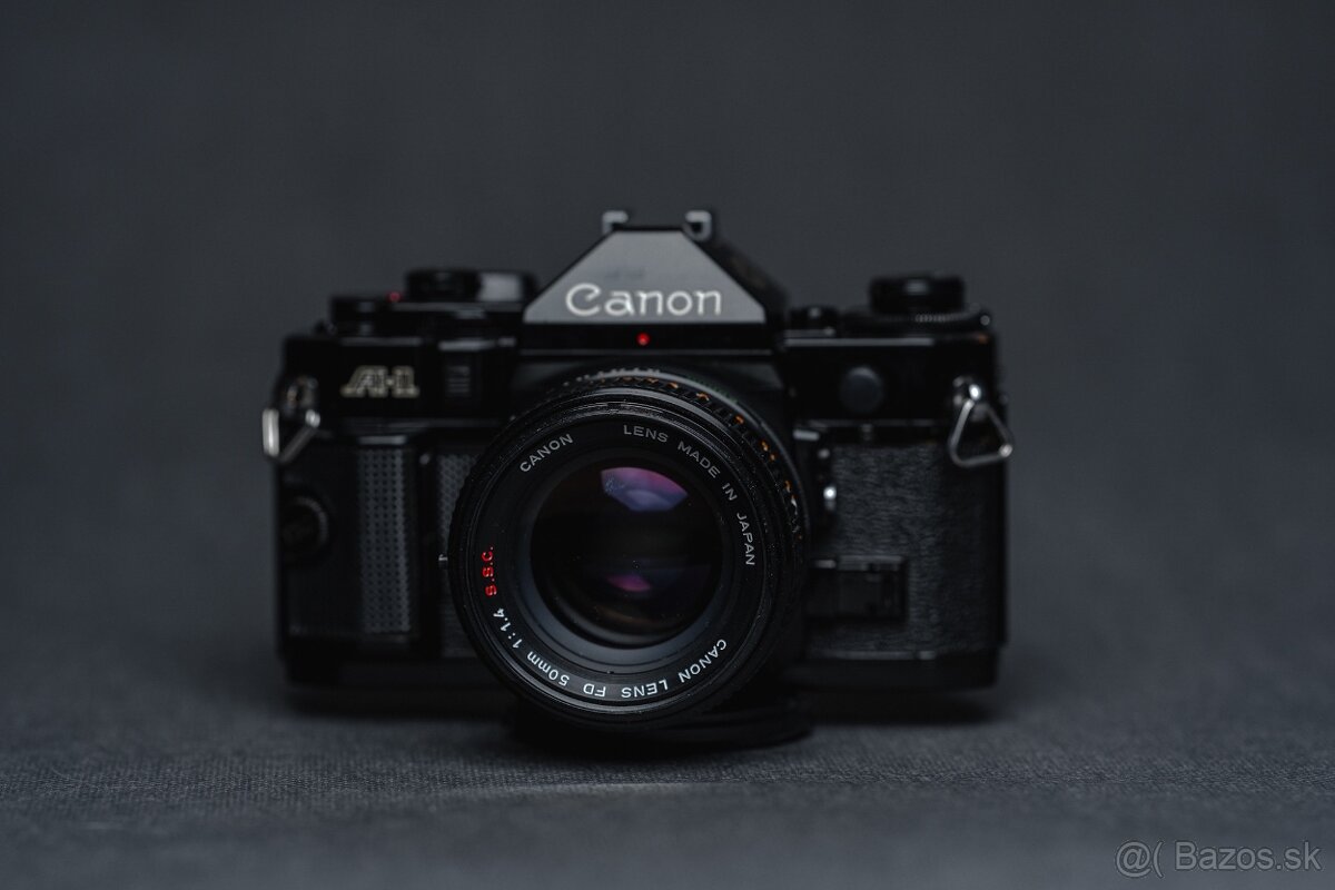 Canon A-1 + Canon FD 50mm f/1.4 S.S.C. - výborný stav