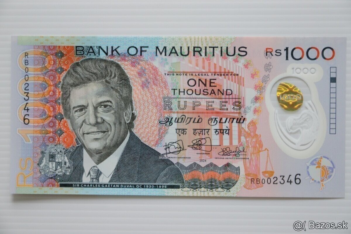 Unc bankovka Maurícius (plastová)