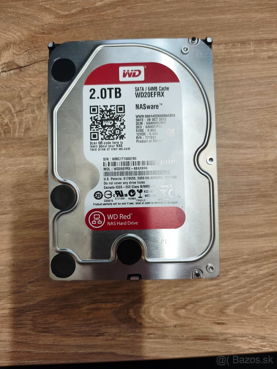 Western Digital Red WD20EFRX 2TB – NA OPRAVU/DIELY ⚠️