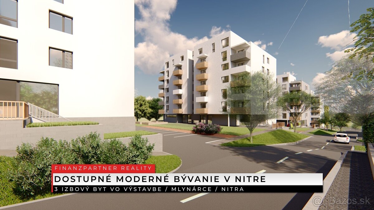 3 izbový byt 78,3 m2 v novom projekte, Mlynárce, Nitra