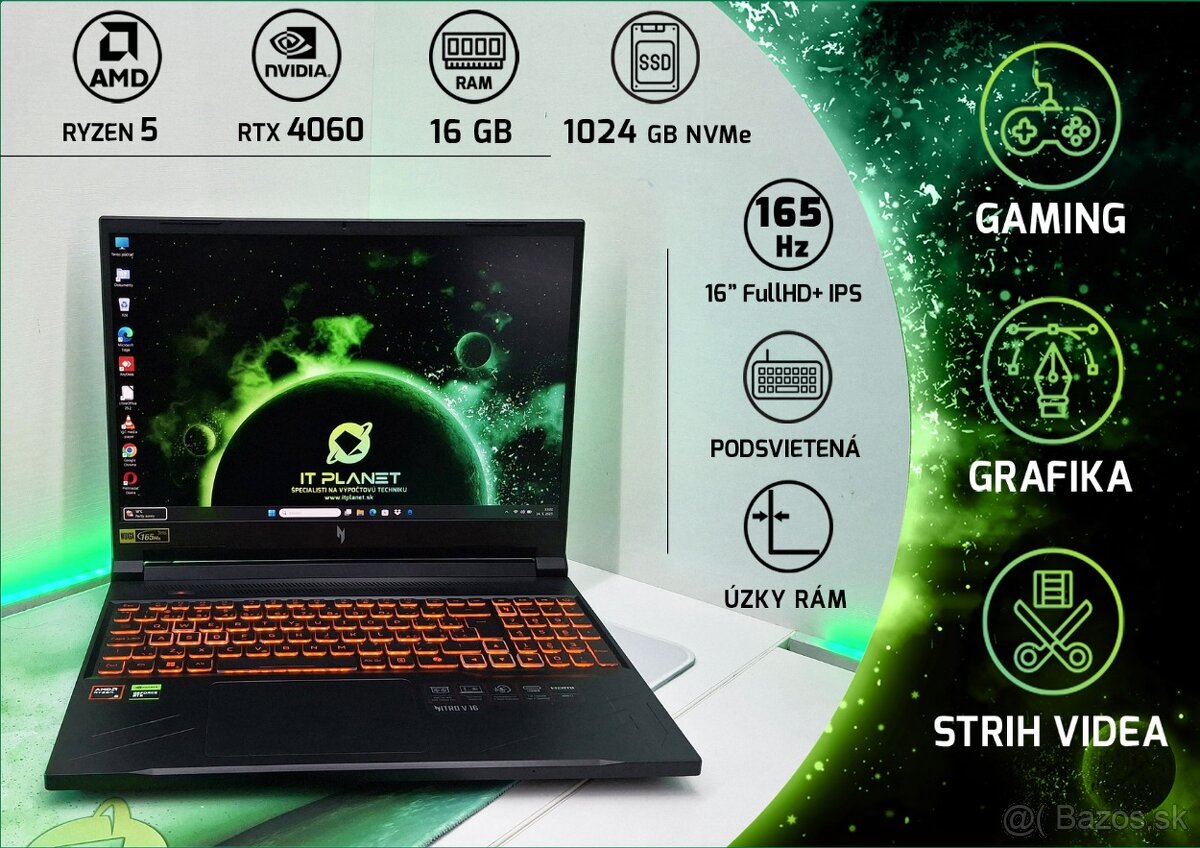 Acer Nitro V – Ryzen 5 8645HS / RTX 4060 8GB / 16GB DDR5