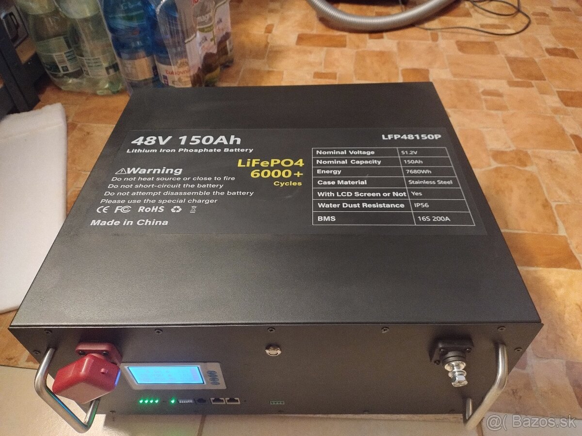 Fotovolticka, fotovoltaicka bateria 51.2V LiFePo4 7.5 kWh