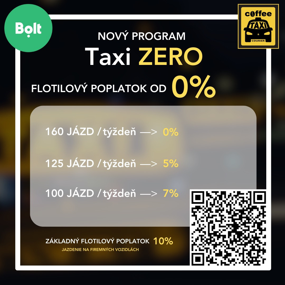 Coffee Taxi & Courier - nový program Taxi ZERO (Bolt)