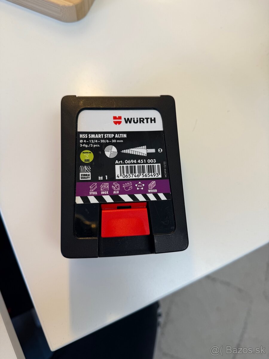 Wurth sada stupňové stromčekové vrtáky