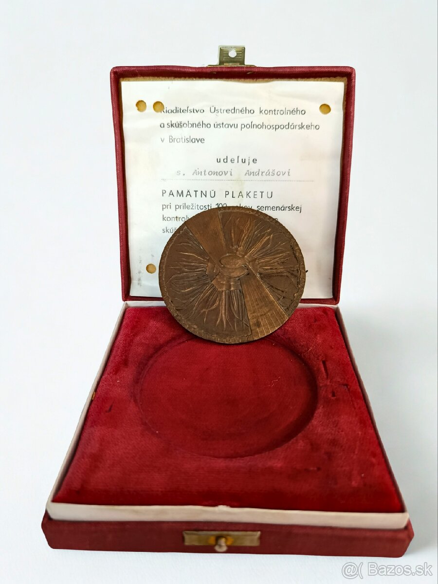 Plaketa ÚKSÚP (1984) – KOMPLET