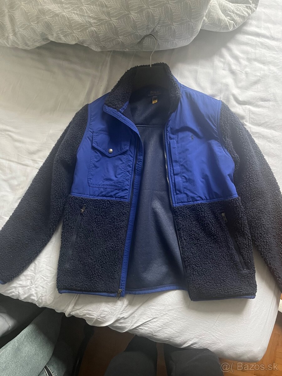 Polo Ralph Lauren – modrá huňatá bunda XL/TG (18-20)