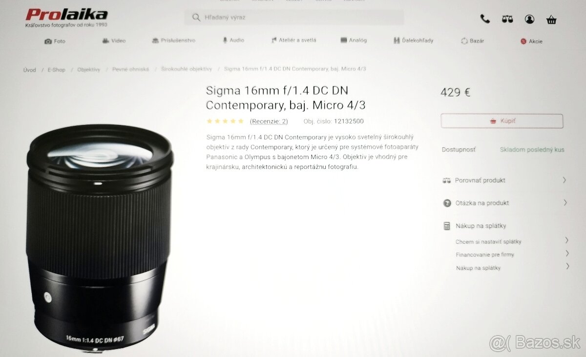 SIGMA 16mm/1,4 DC DN CONTEMPORARY
