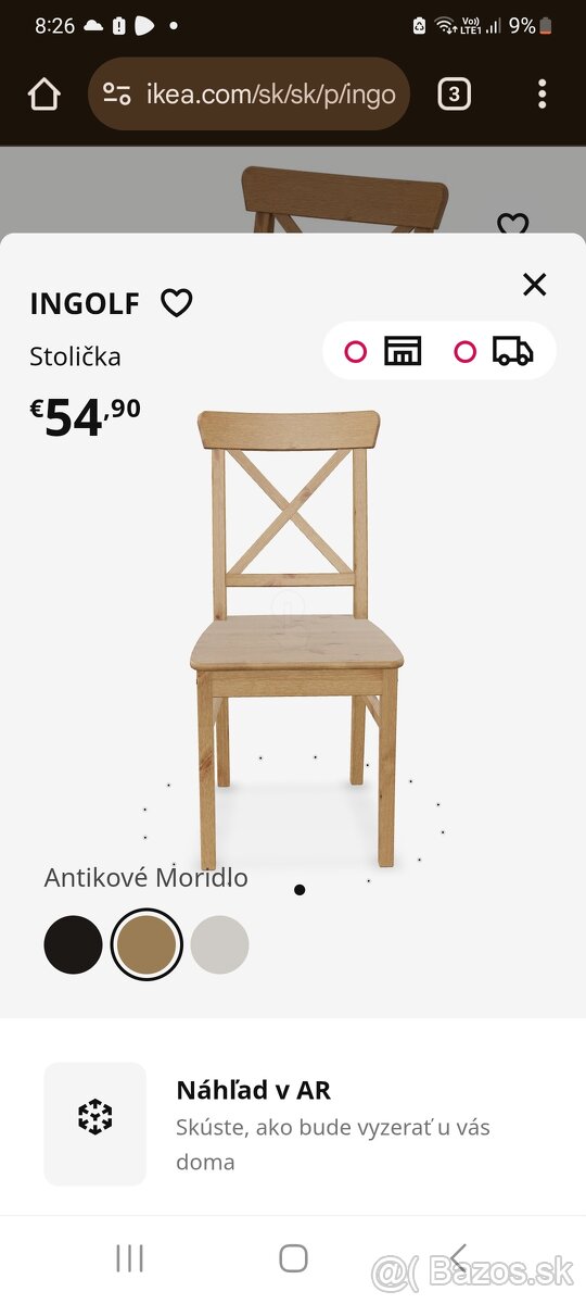 2 stoličky Ingolf antikove moridlo