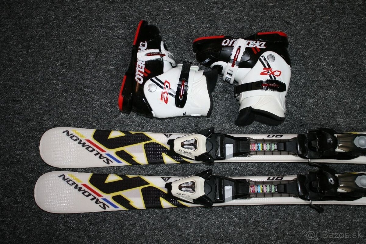detské lyže salomon 90 cm , lyžiarky