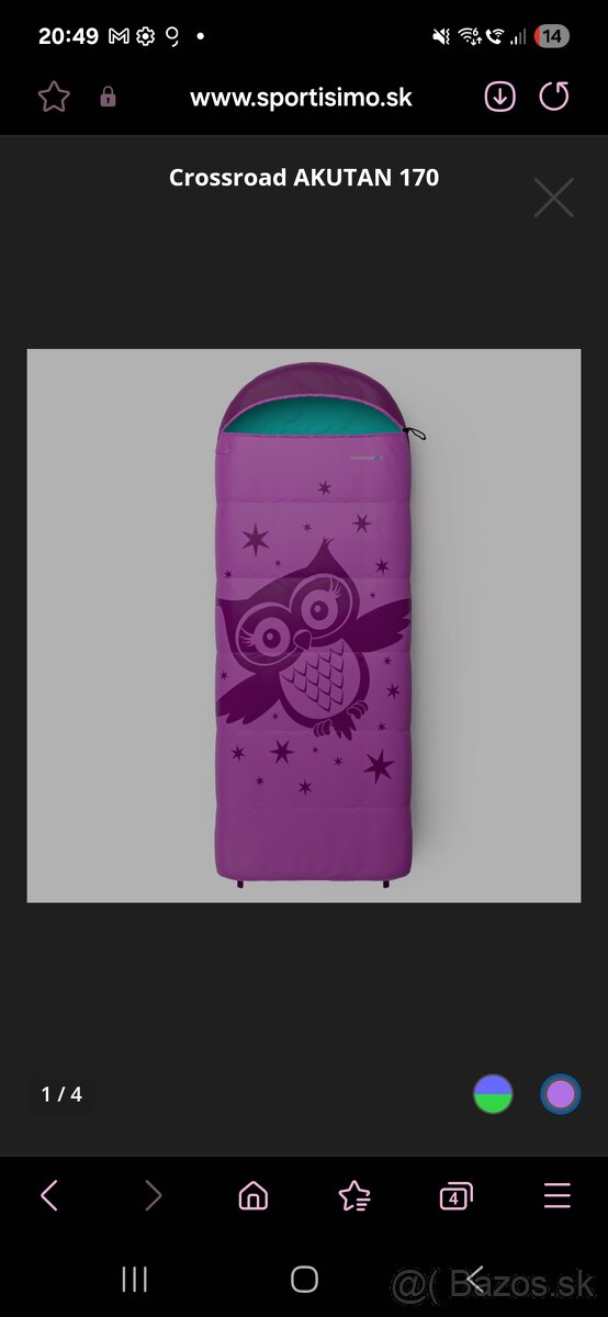 Dievčenský spacák
