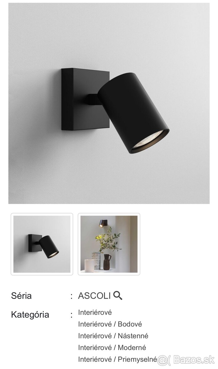 interiérova lampa Astro ascoli čierna