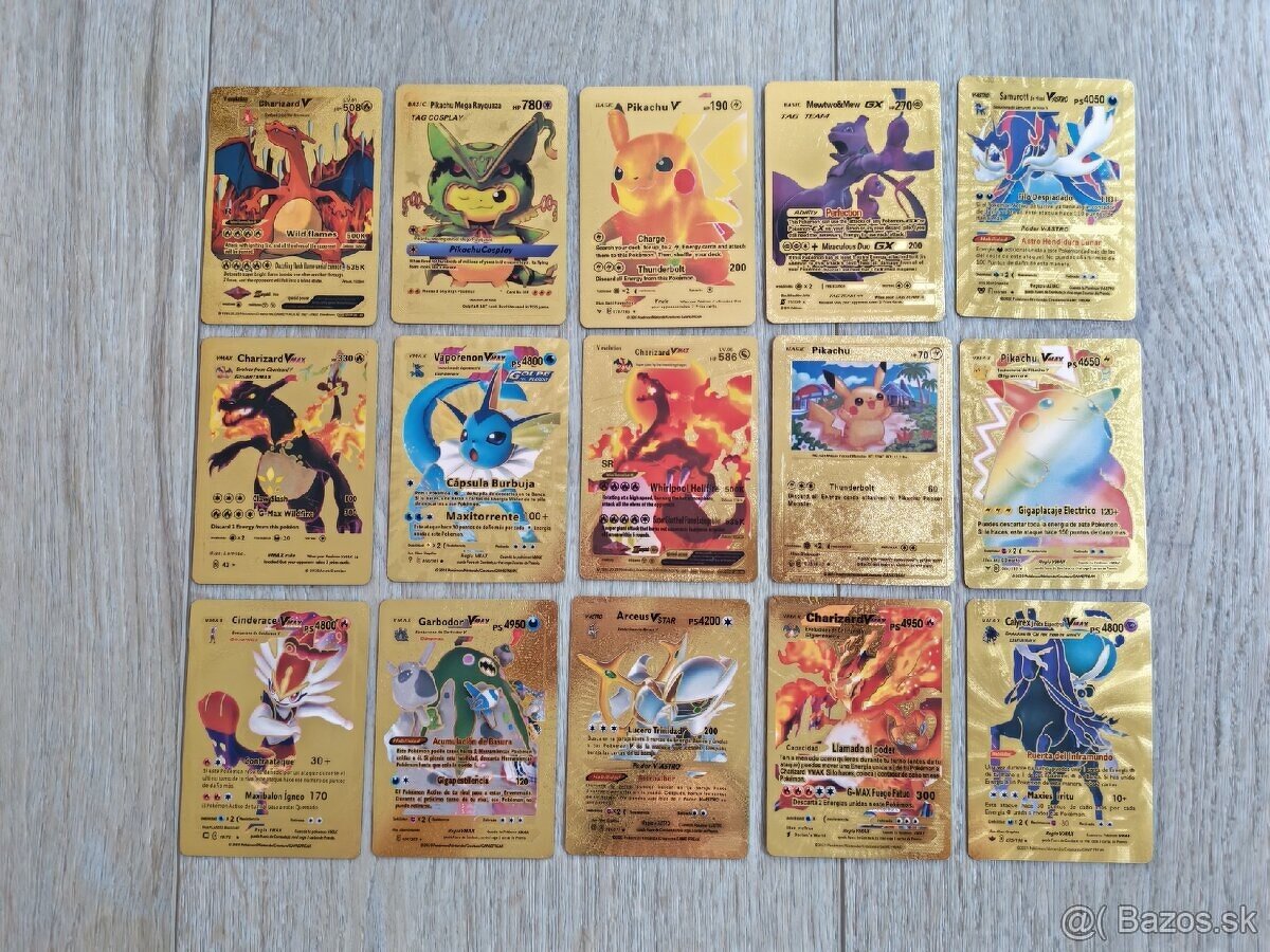 Zlaté Pokémon karty