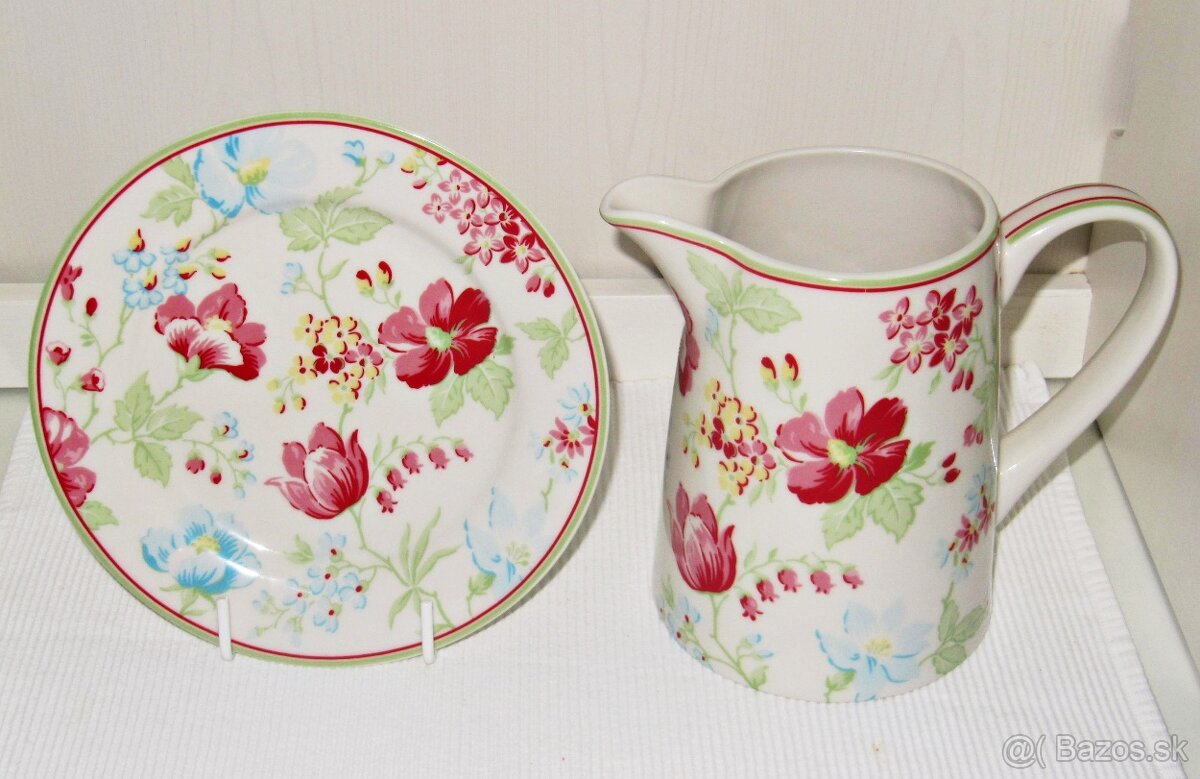 Green Gate džbán a tanier - sada