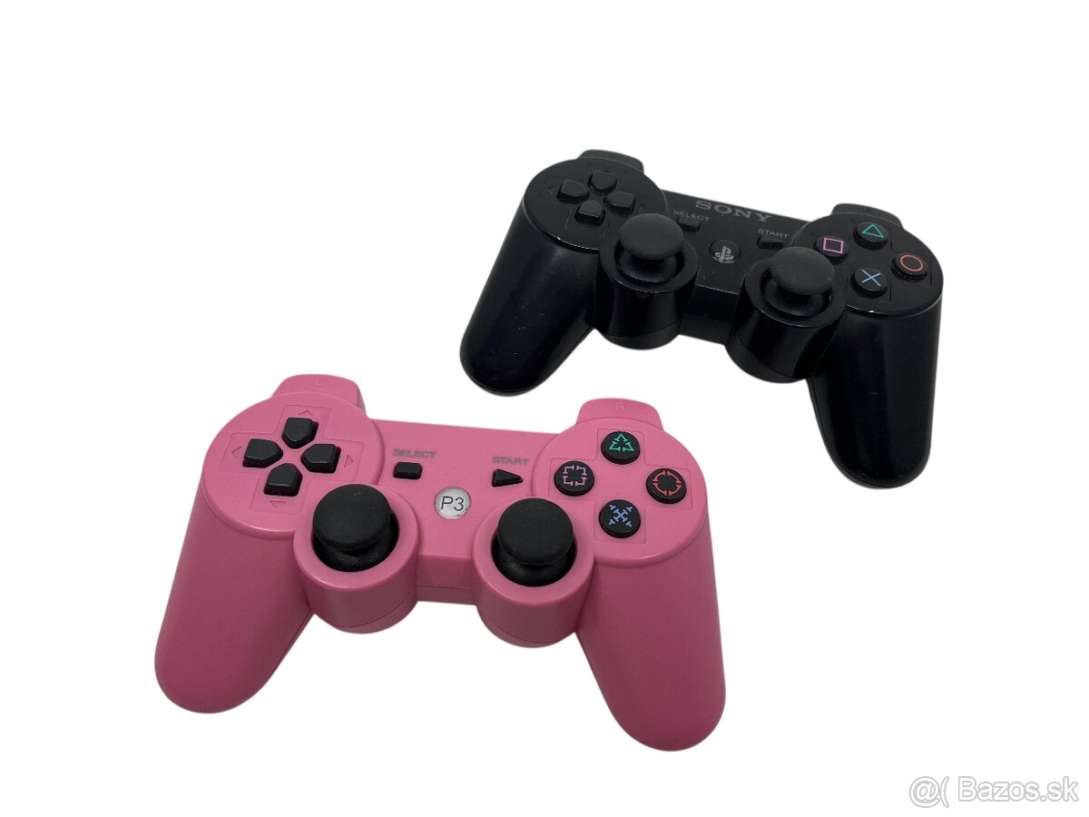 2x ovládač na PS3 – Originál Sony DualShock 3 + náhrada