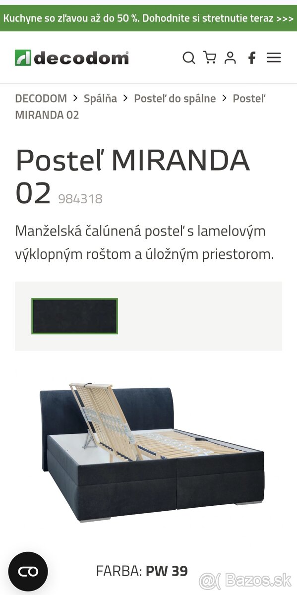 Manželska postel 180x200