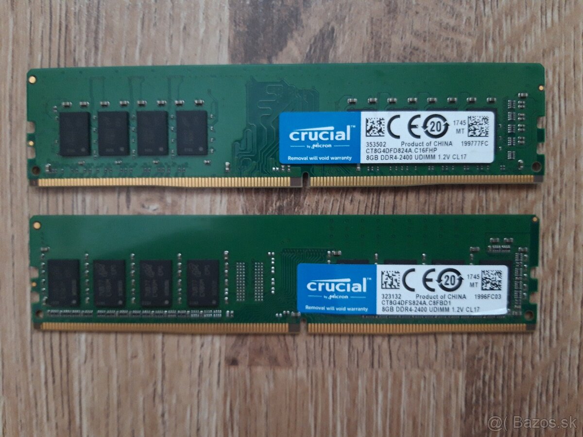 16GB Crucial 2x 8GB DDR4 2400 CL17
