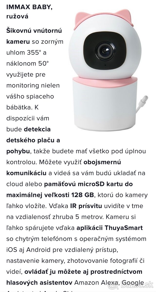 Detská kamera wifi