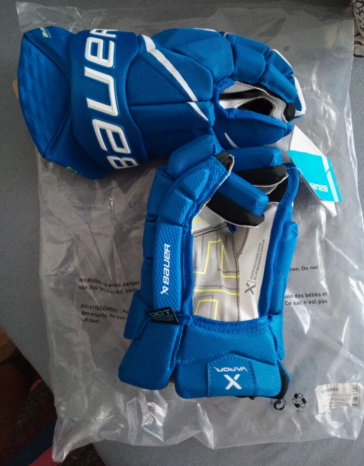 Modré Hokejové rukavice Bauer Vapor Hyperlite sr.14