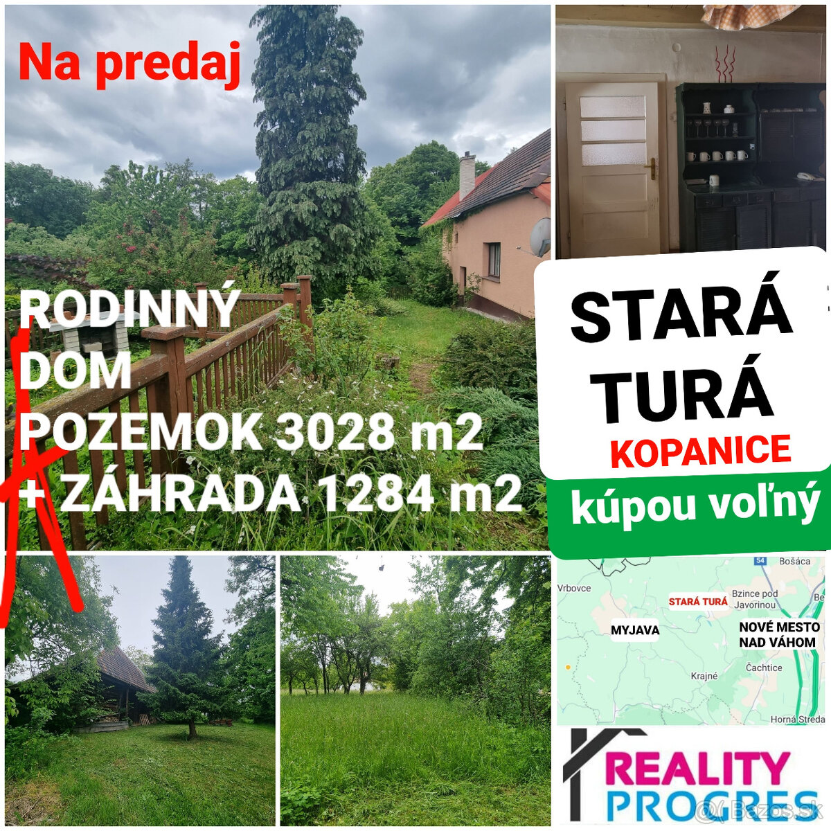 RODINNÝ DOM,STODOLA a POZEMKY 4229 m2 KOPANICE - STARÁ TURÁ
