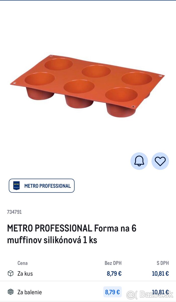 Forma plech na pečenie koláčikov, muffinov METRO