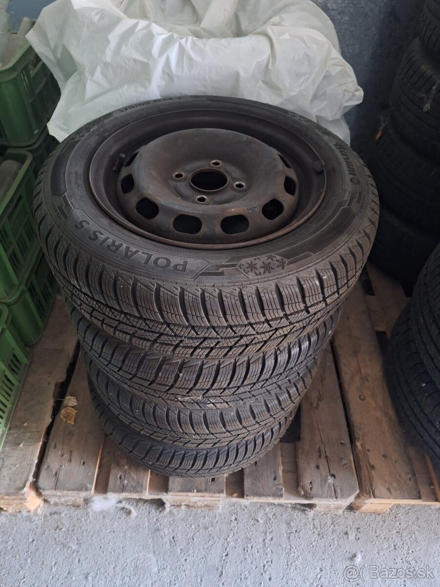 Zimné pneumatiky Barum 175/65 R14 + plechové disky