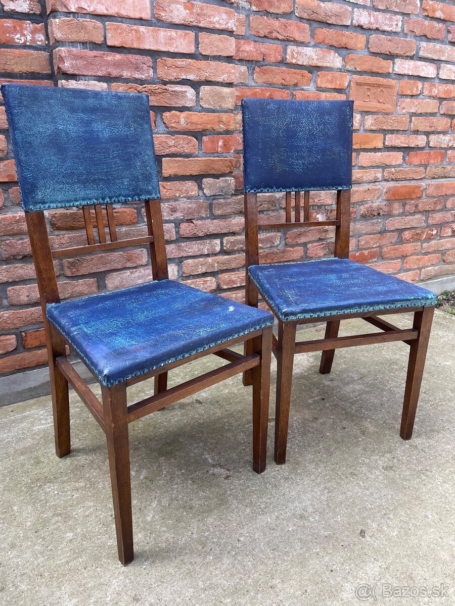 Retro drevené stoličky – 2 ks (vintage štýl)