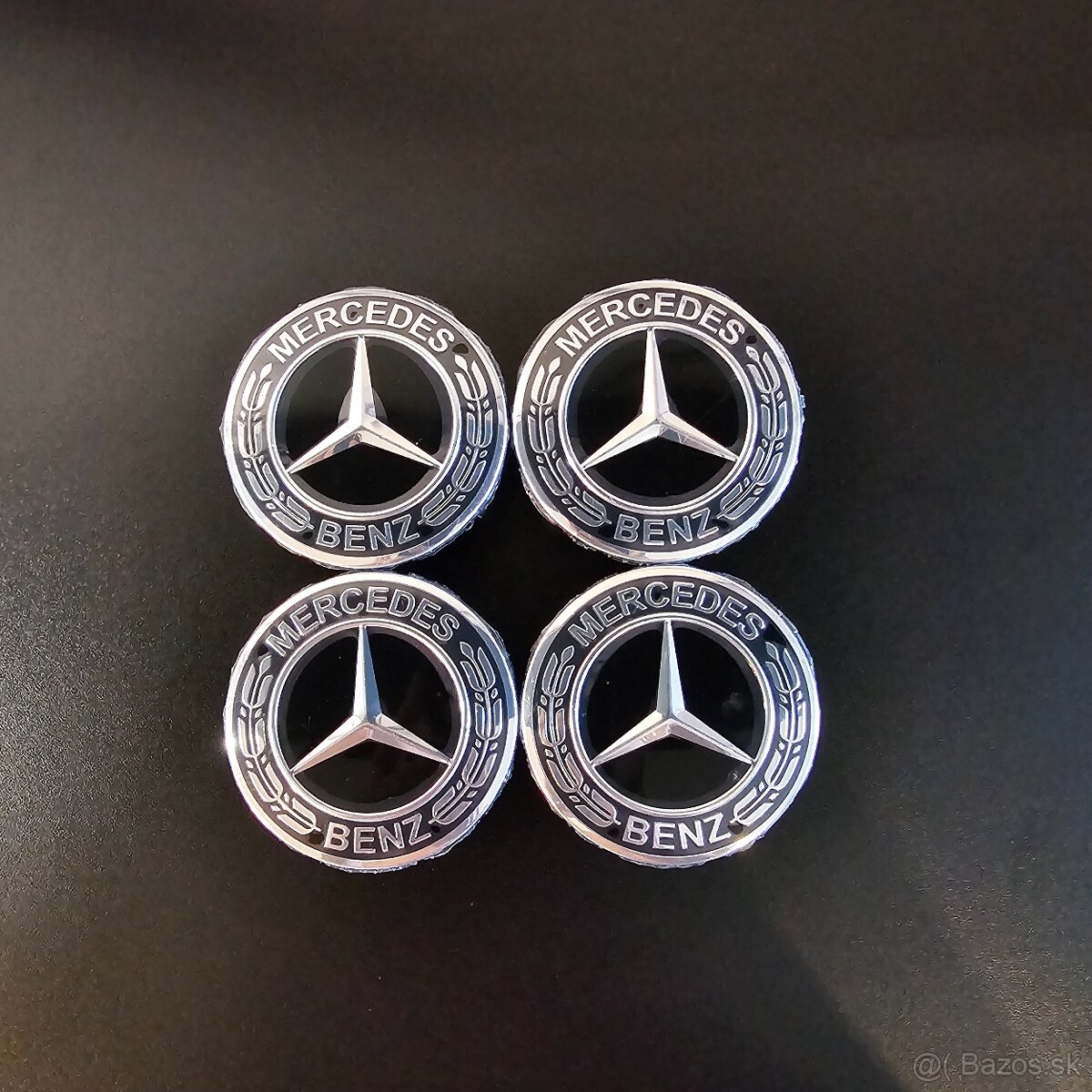 ✅MERCEDES✅ KRYTKY KOLIES S PRSTENCOM - CIERNE, ROZMER: 75 MM