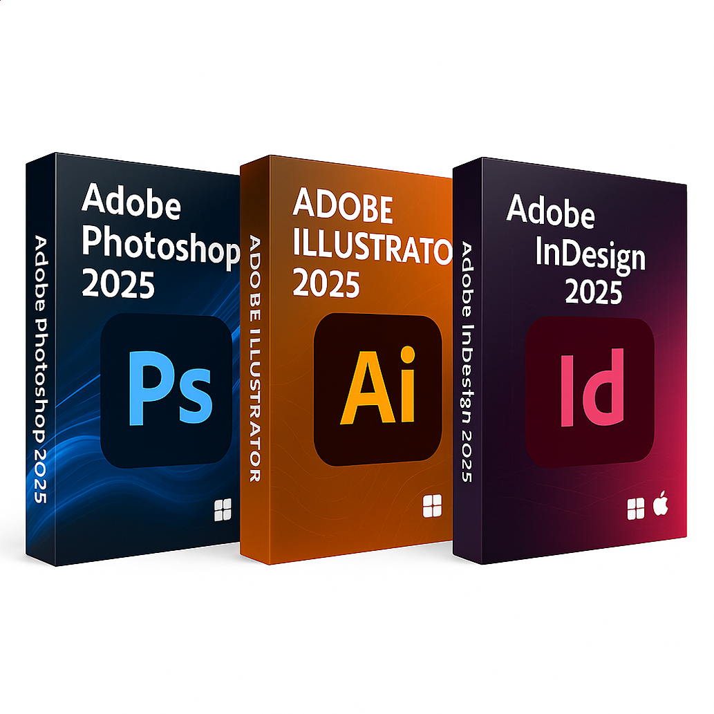 Balík Adobe 2025: Photoshop, Illustrator, InDesign