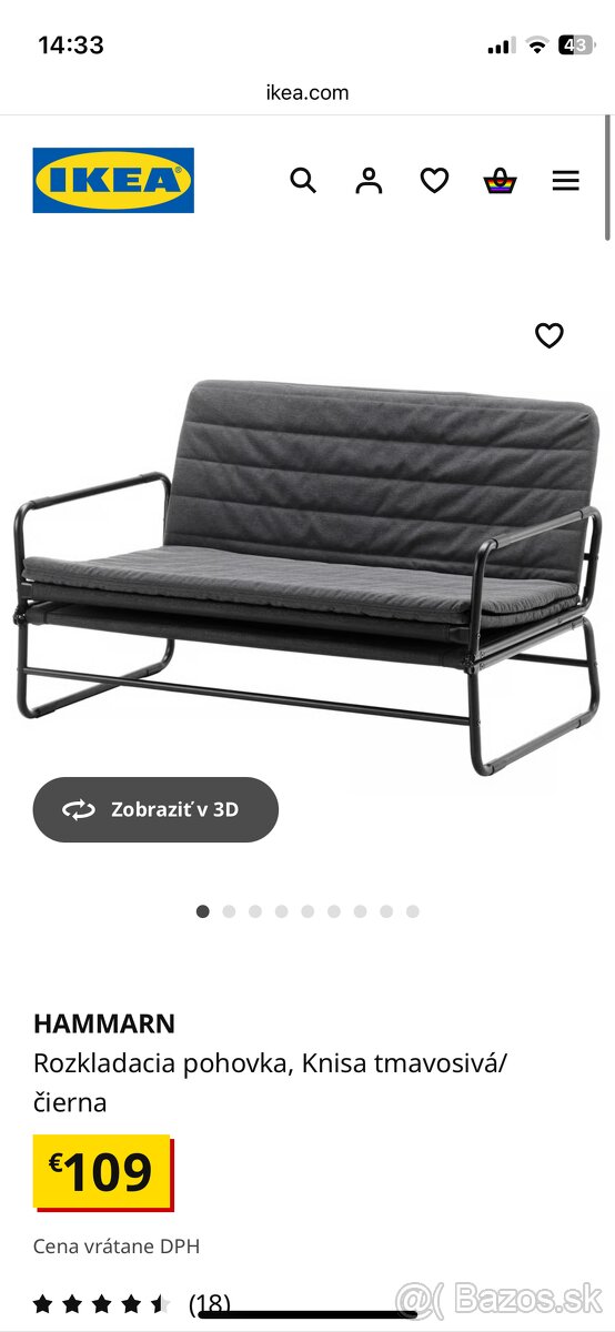 Rozkladacia pohovka / záhradné sedenie