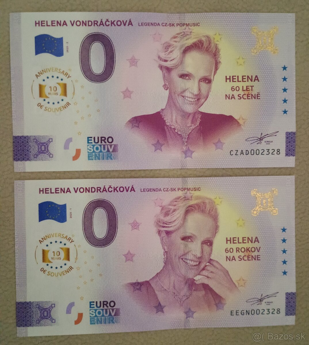 0 Euro bankovky Helena Vondráčková