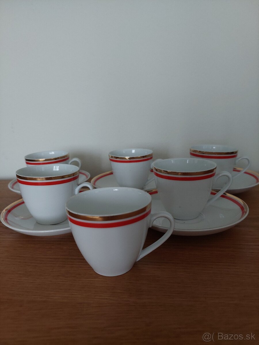Šálky mokka 6 kusov Bohemia Czechoslovakia