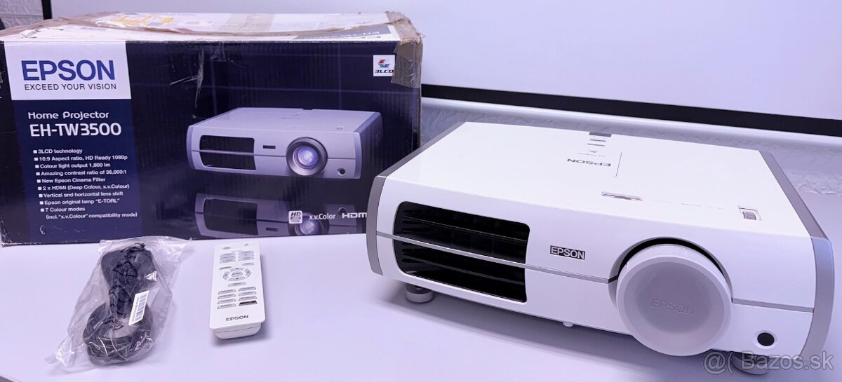 Epson EH-TW3500 -3LCD, 1920x1080, 36 000:1,nová lampa- top