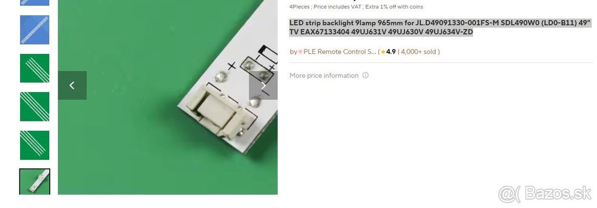 Led podsvietenie 49"