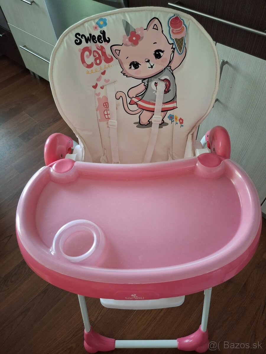 Lorelli Oliver multifunkčná jedálenská stolička - Pink Cat