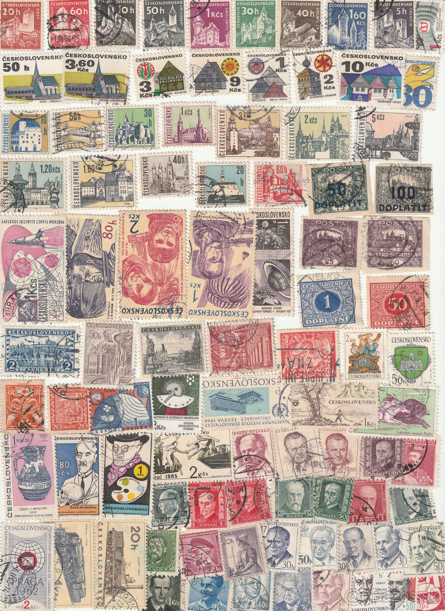 Známky Československo 100ks