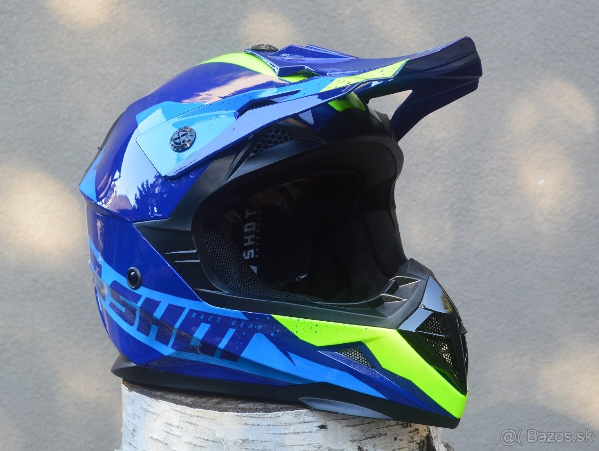 SHOT ATV ENDURO prilba modrá žltá