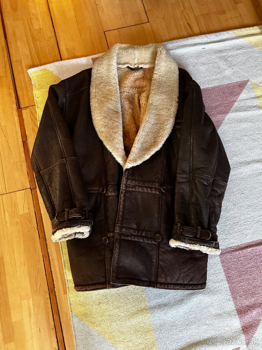 Kožený kabát /ovčia vlna