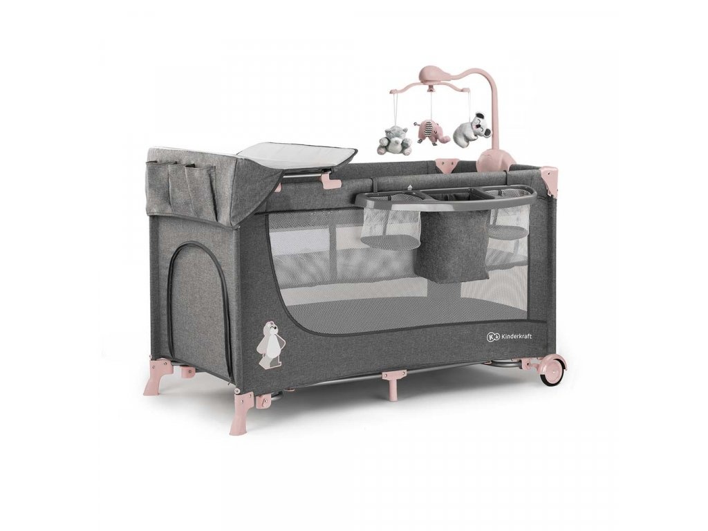Predám cestovnú postieľku Kinderkraft Joy Pink