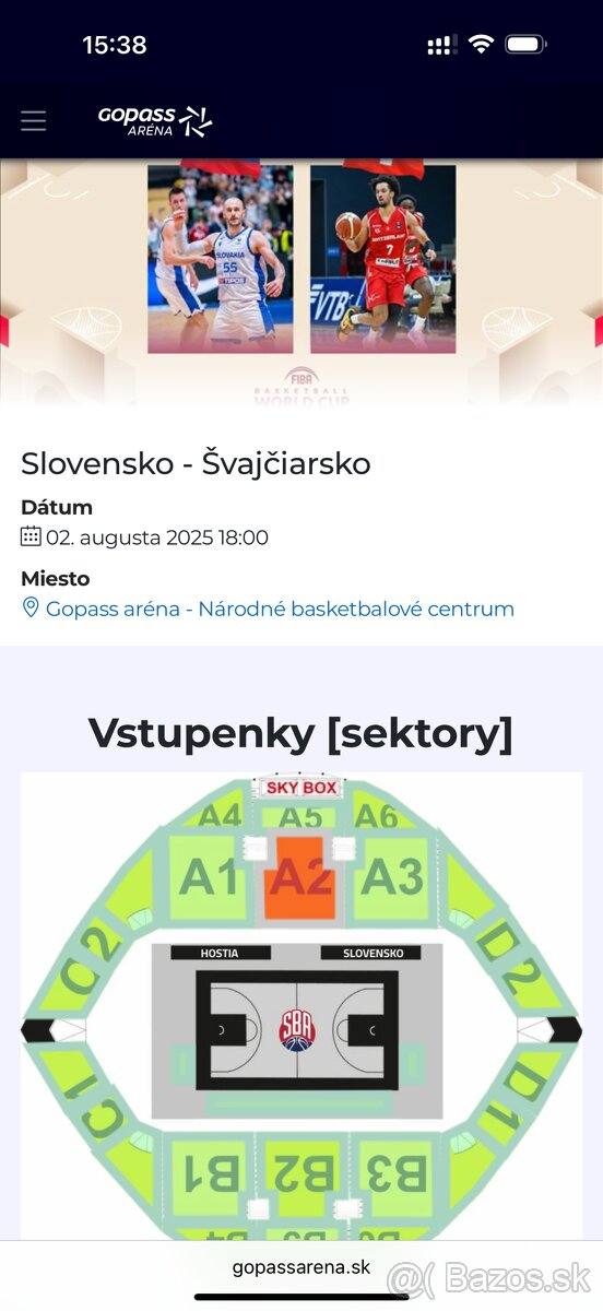 Basketbal Slovensko - Švajčiarsko 2.8.2025