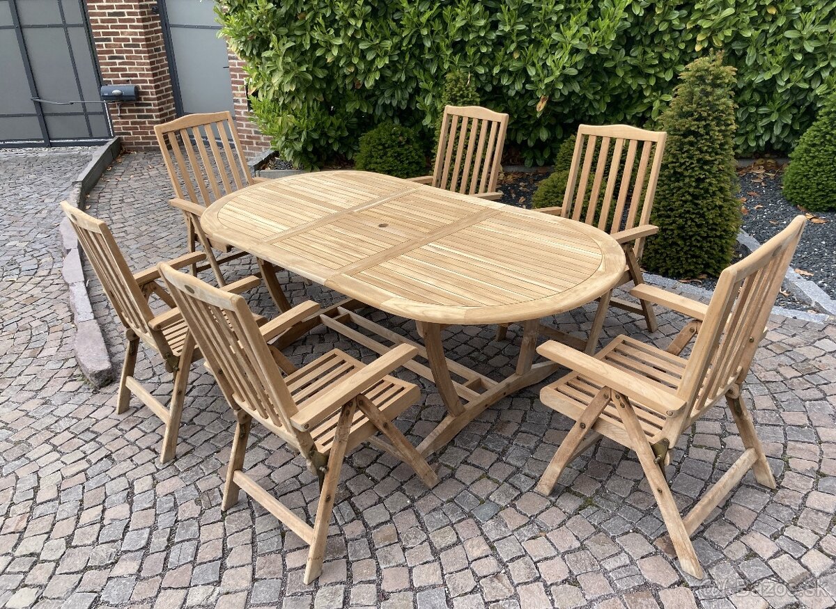 TEAK - Roztahovaci stol a 6 poloh.stoliciek