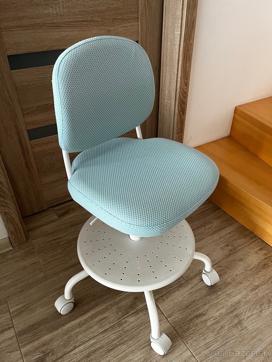 Detska stolicka Ikea Vimund tyrkysova