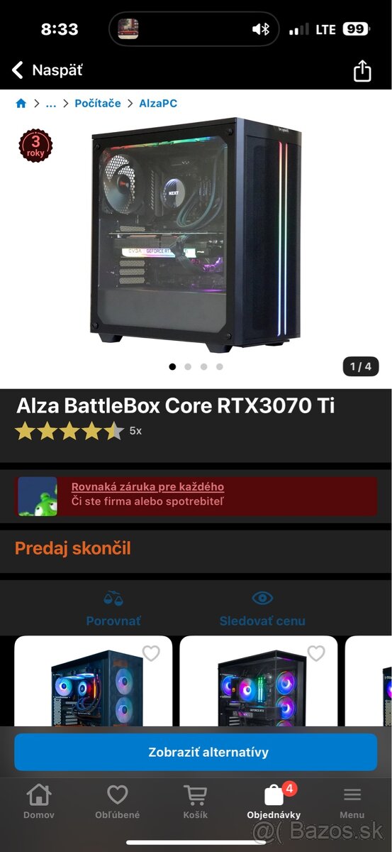 Herný Počítač PC Alza BattleBox Core RTX3070 Ti